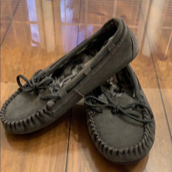 gray moccasins